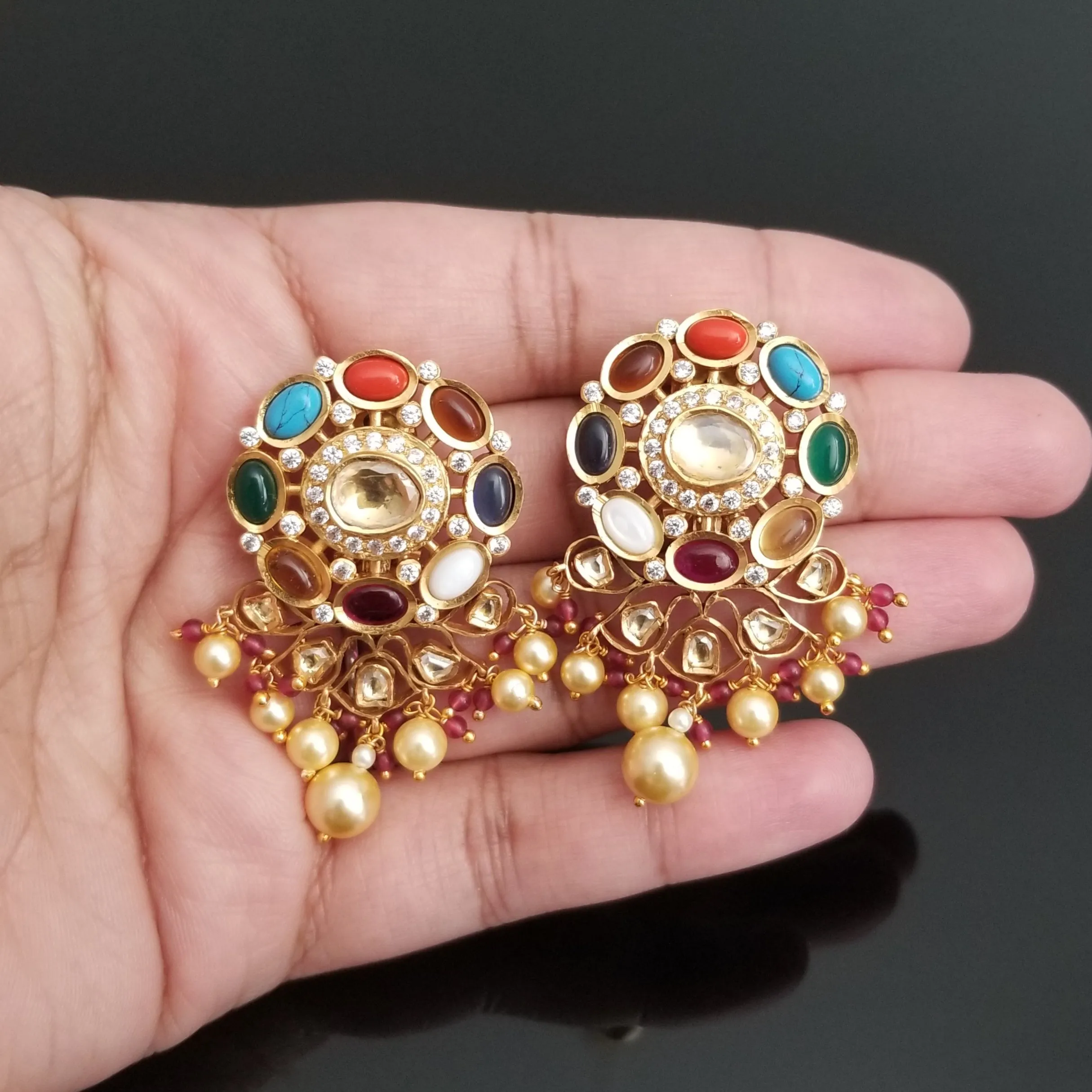 Reserved For Swathi Sashank And Sowjanya Kundan Earrings With Hard Gold Plating DT18