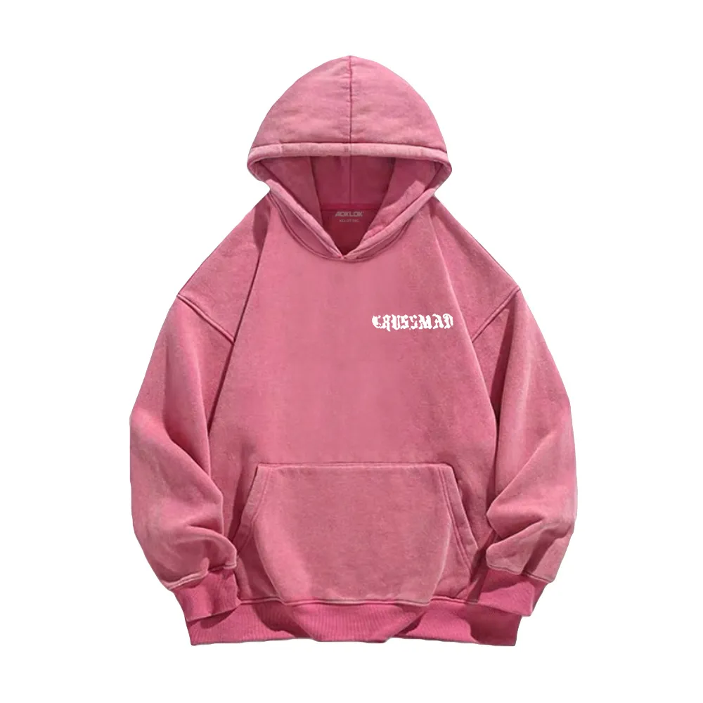 Retro rose letters Washed Hoodie