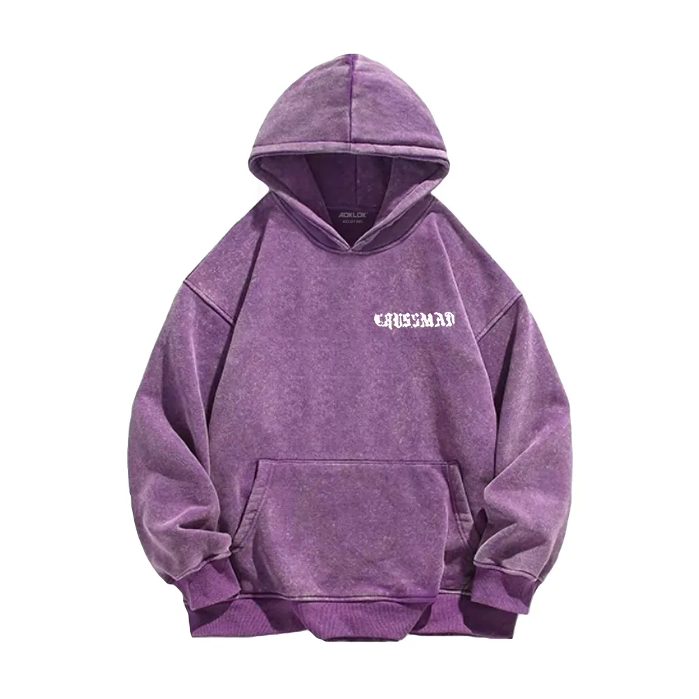 Retro rose letters Washed Hoodie
