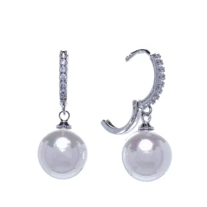 Roikkuvat helmikorvakorut zirkonia korvarenkaassa (12mm)