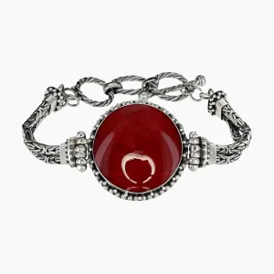 Round Coral Bali Byzantine Bracelet