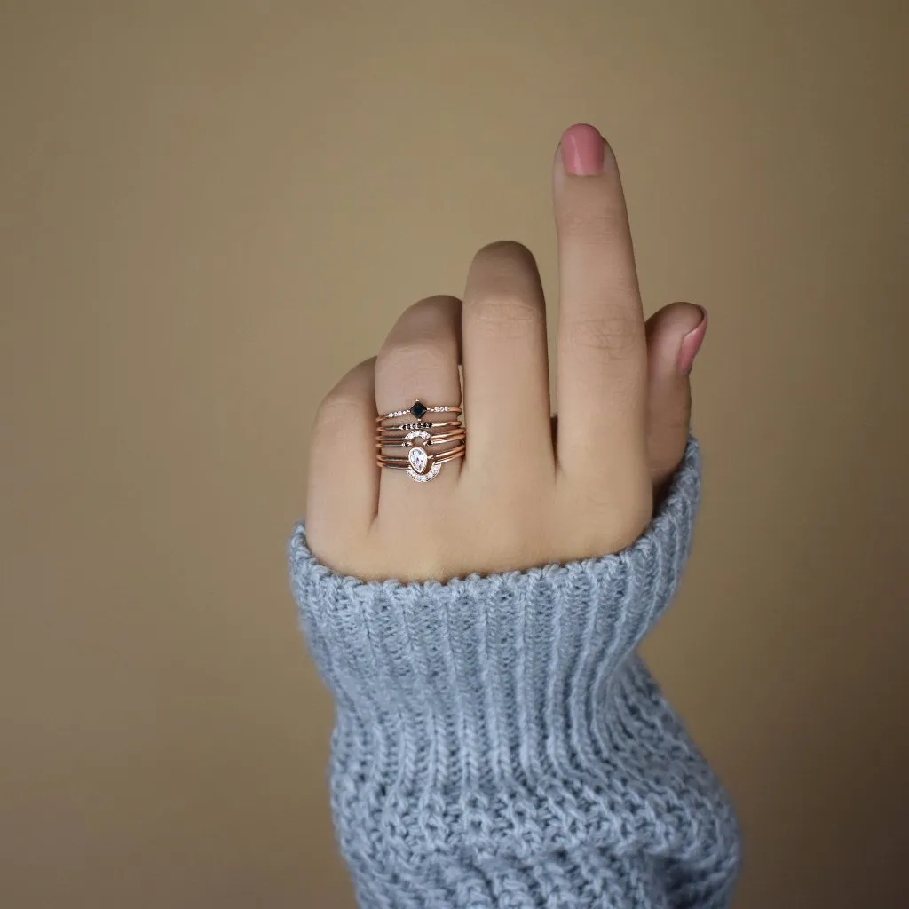 SALE - Tiny Arc CZ Ring