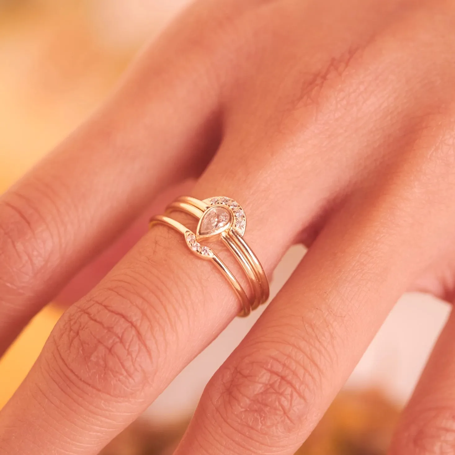SALE - Tiny Arc CZ Ring