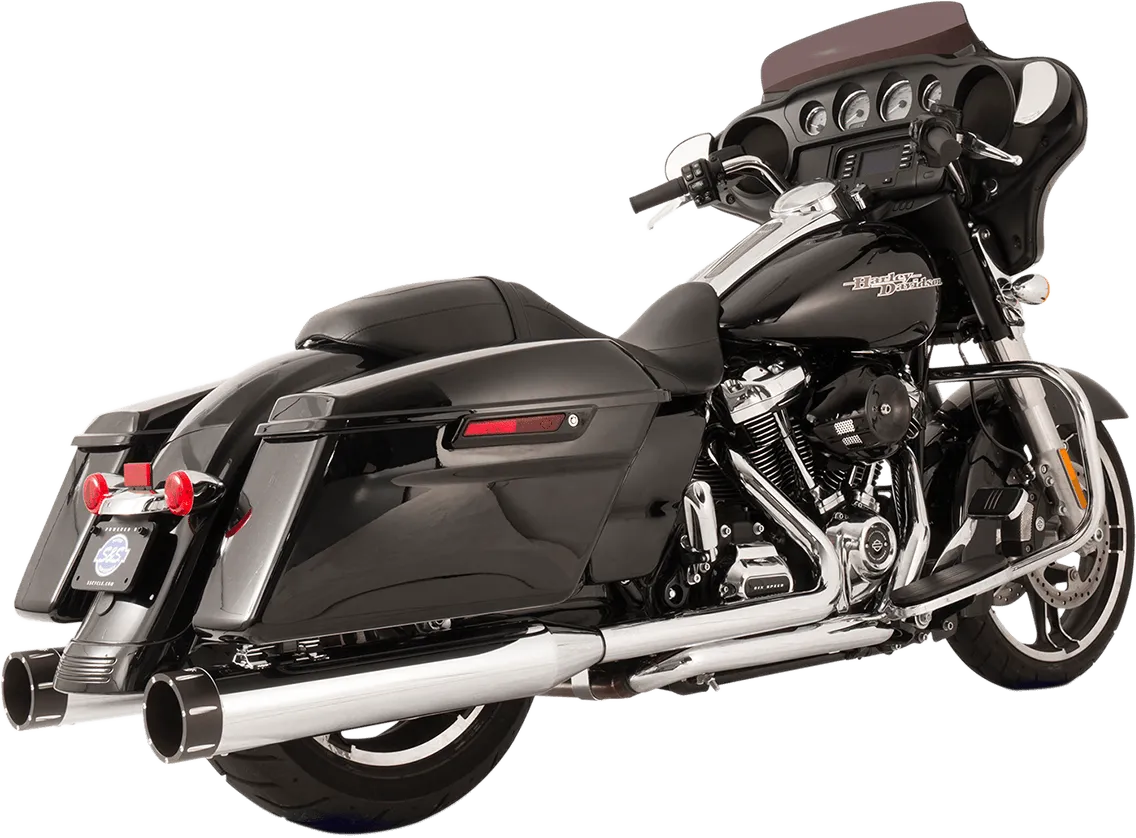 S&S Cycle 550-0678A El Dorado True Dual Exhaust System - Chrome with Tracer End Caps