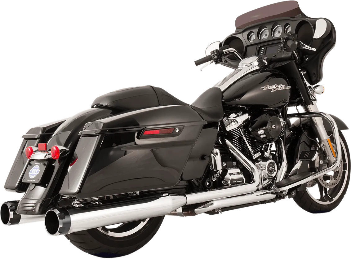 S&S Cycle 550-0678A El Dorado True Dual Exhaust System - Chrome with Tracer End Caps