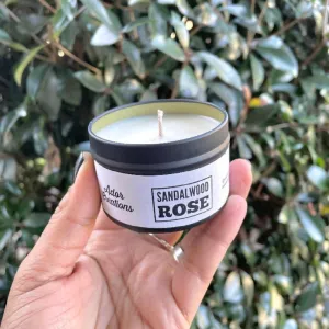 Sandalwood Rose Soy Candle Tin 4 oz - Set of 2