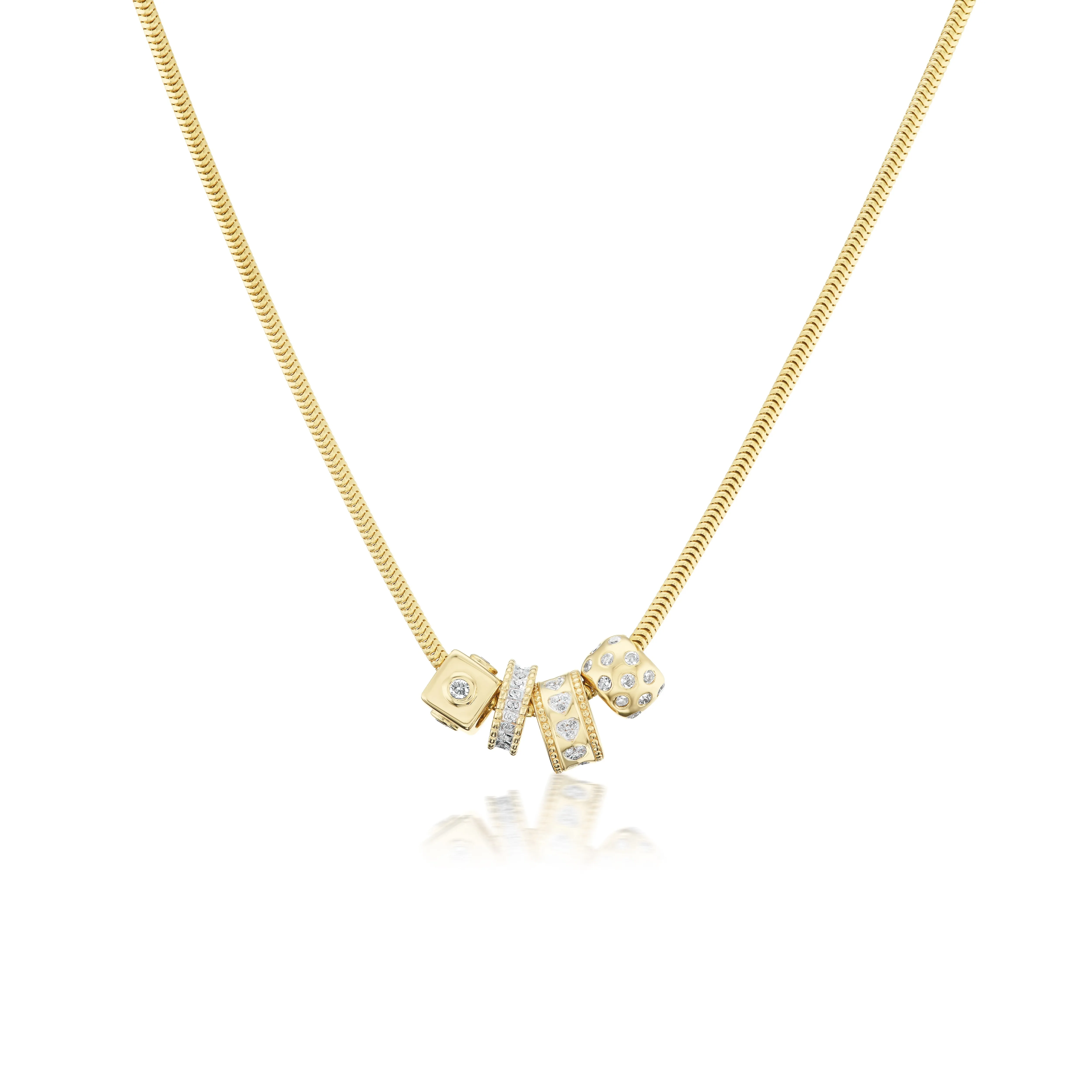Scattered Diamond Rondelle Bead