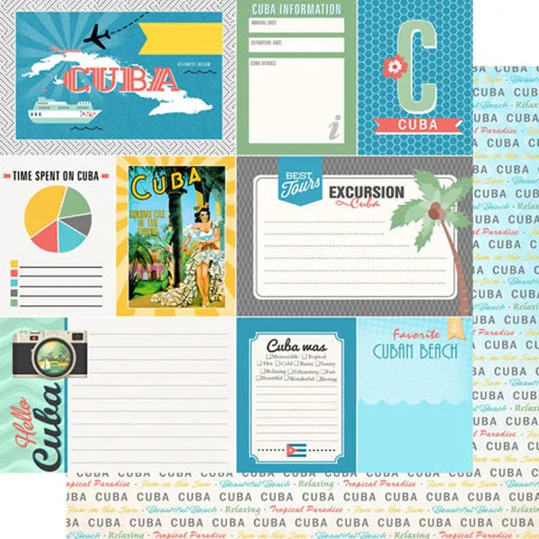 Scrapbook Customs 12x12 Paper - Cuba Travel Journal