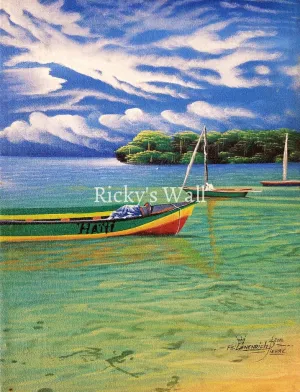 Seashore, South Haiti - PREMIUM - 12 x 16 in. by Genenrich Pierre