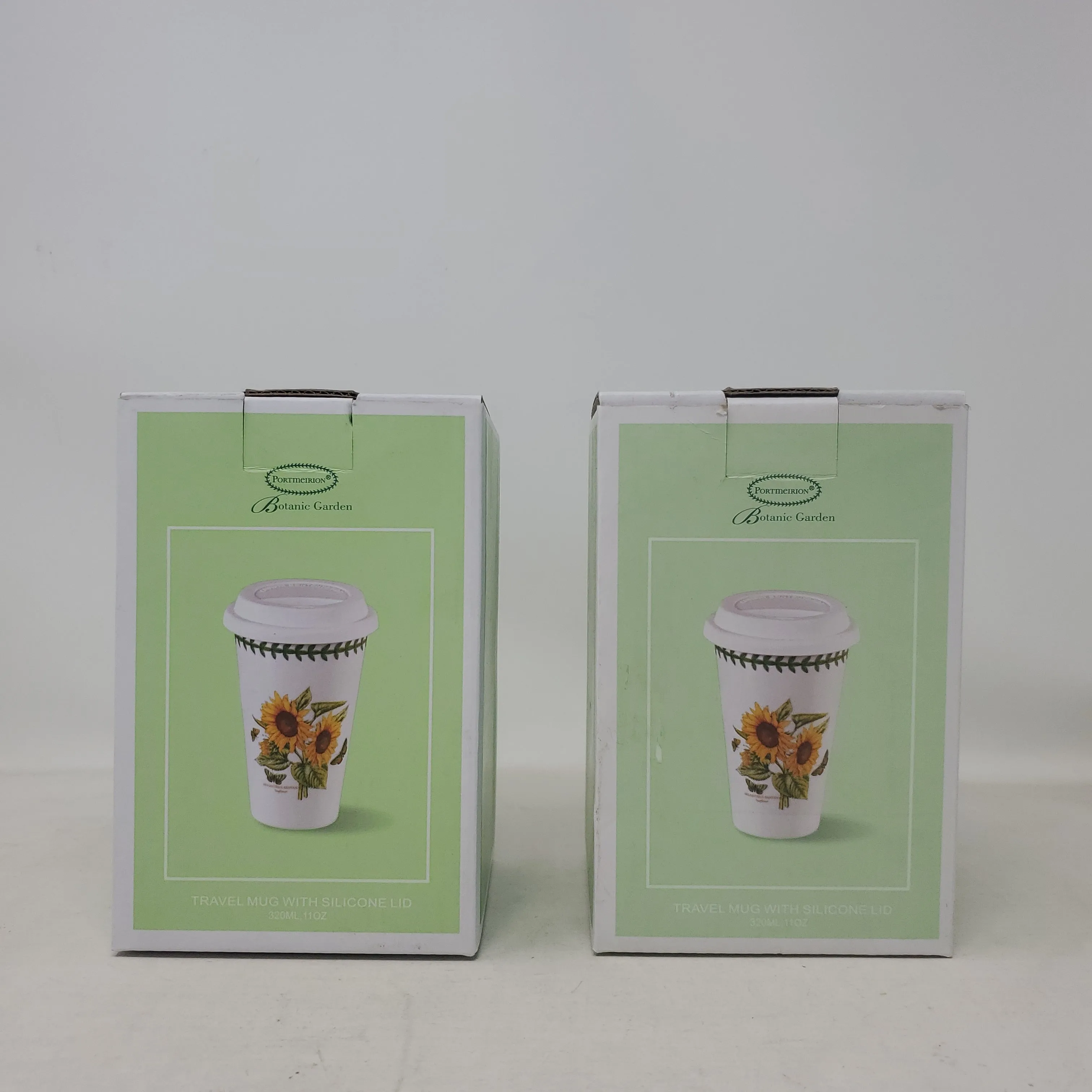 Set Of 2 Portmeirion Botanic Garden 11 oz Travel Mugs B3C2
