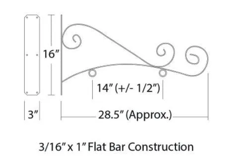 Sign Bracket - NO SIGN 24 inch Birstro Style