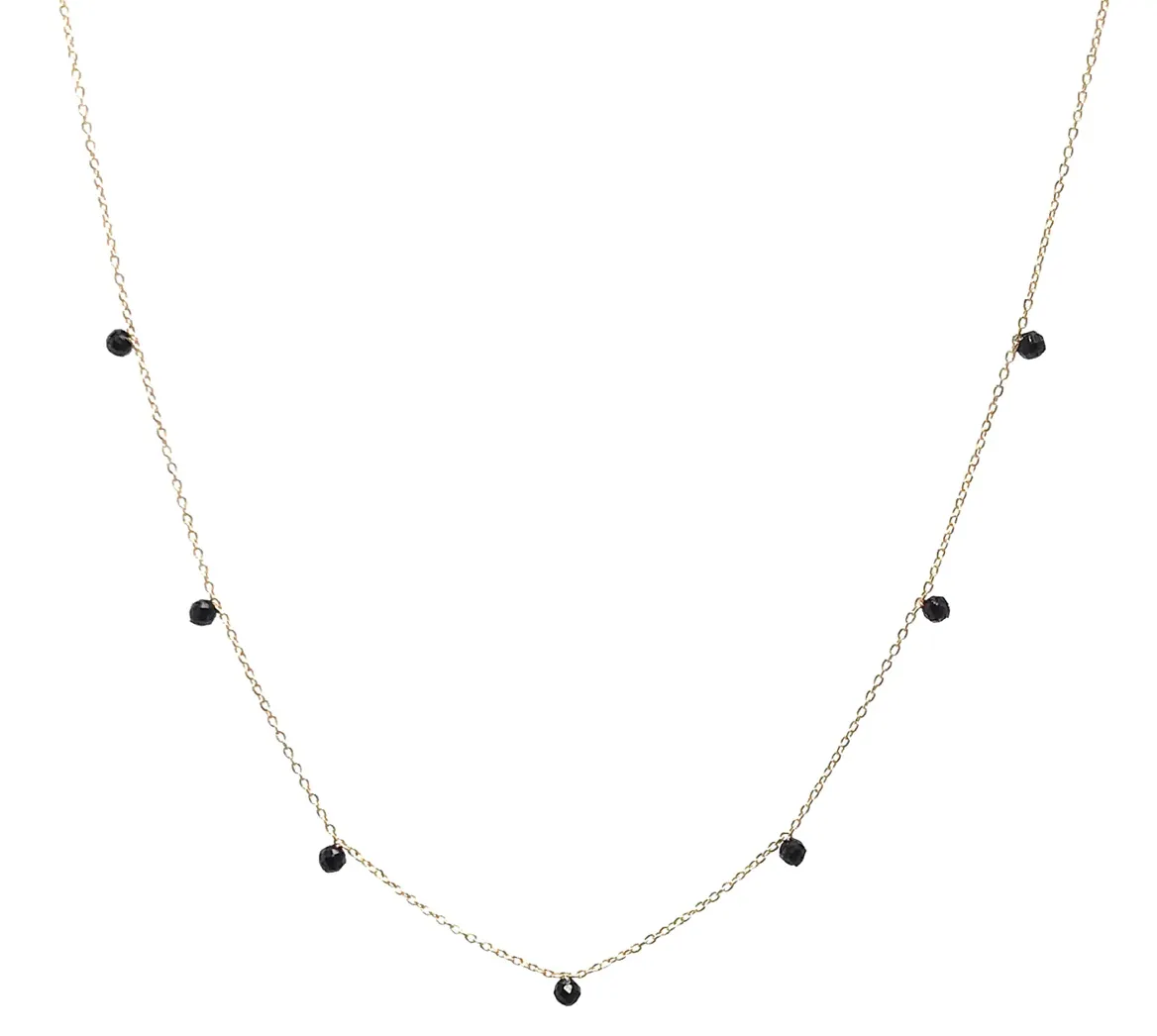 Silver Girl Tiny Stone Drop Necklace