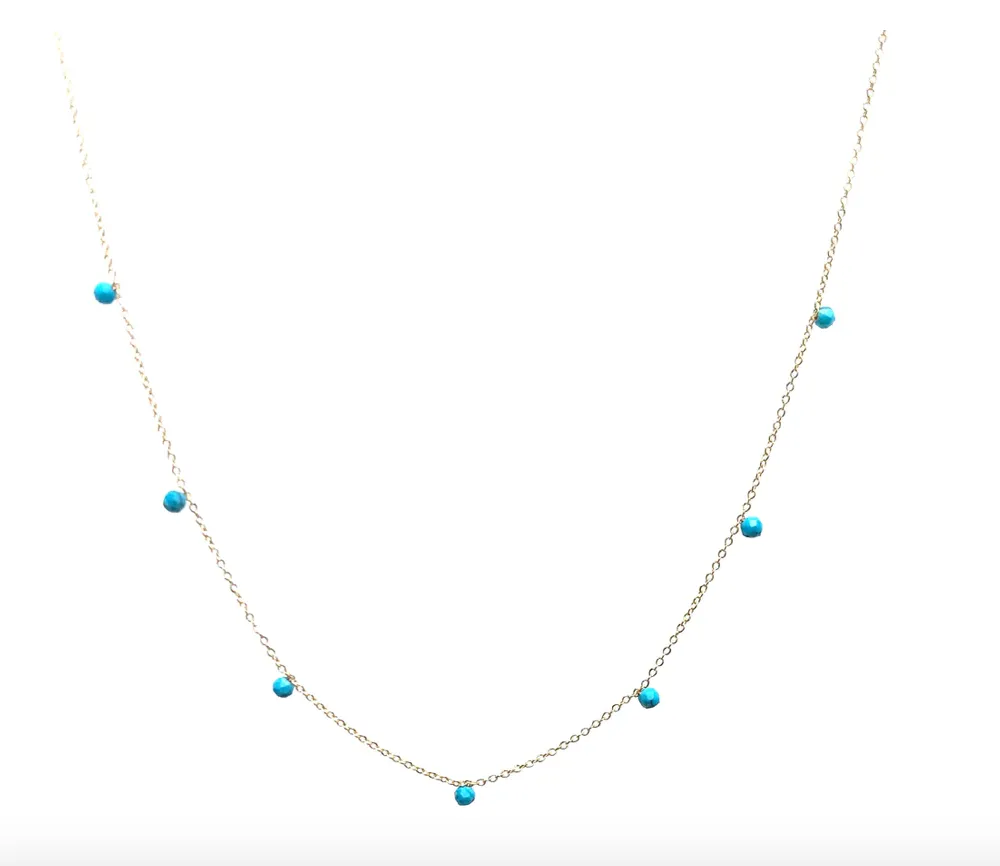 Silver Girl Tiny Stone Drop Necklace