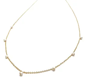 Silver Girl Tiny Stone Drop Necklace
