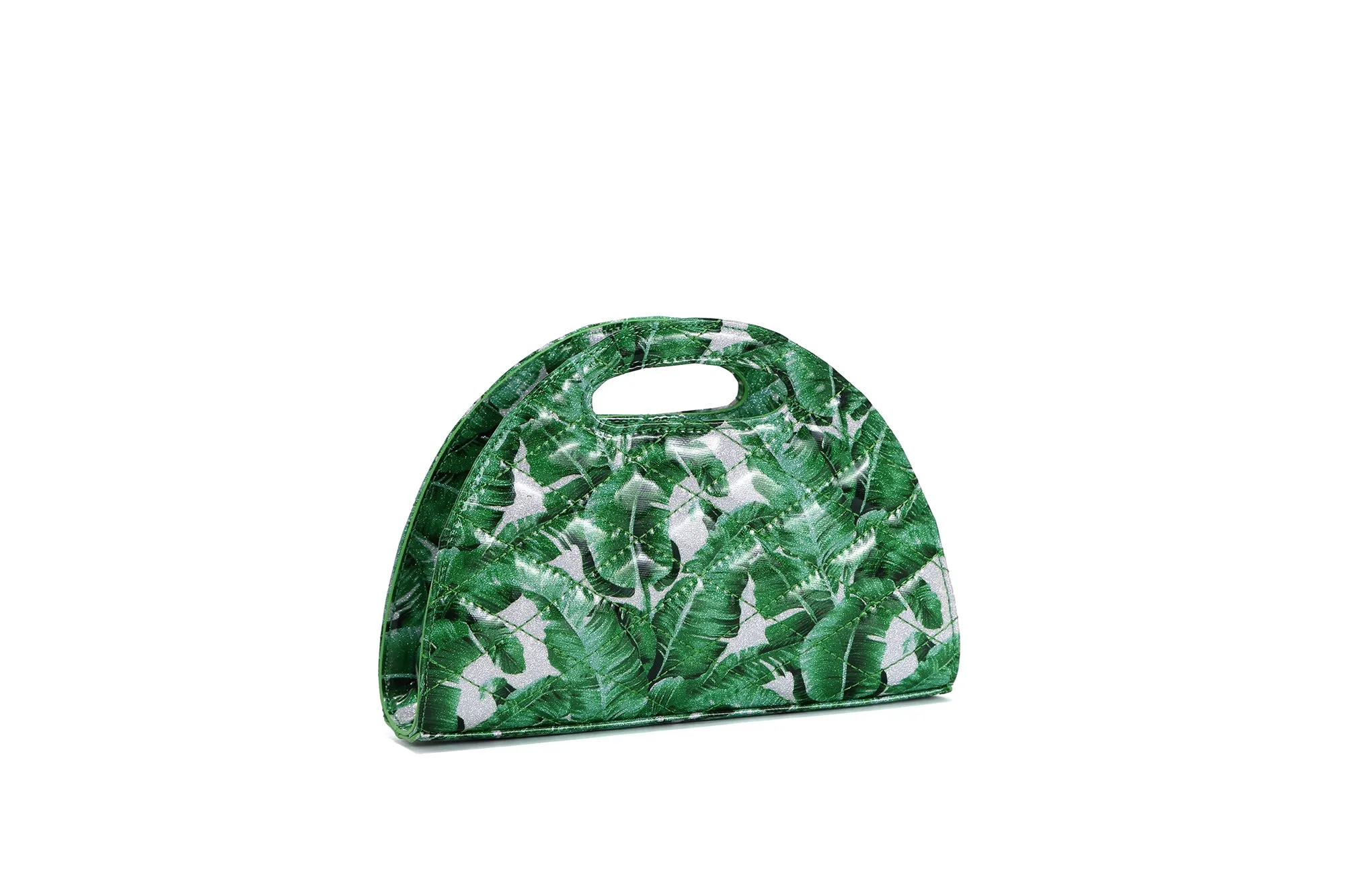 Silver Palm Sparkle - Half Moon Tiny Tote
