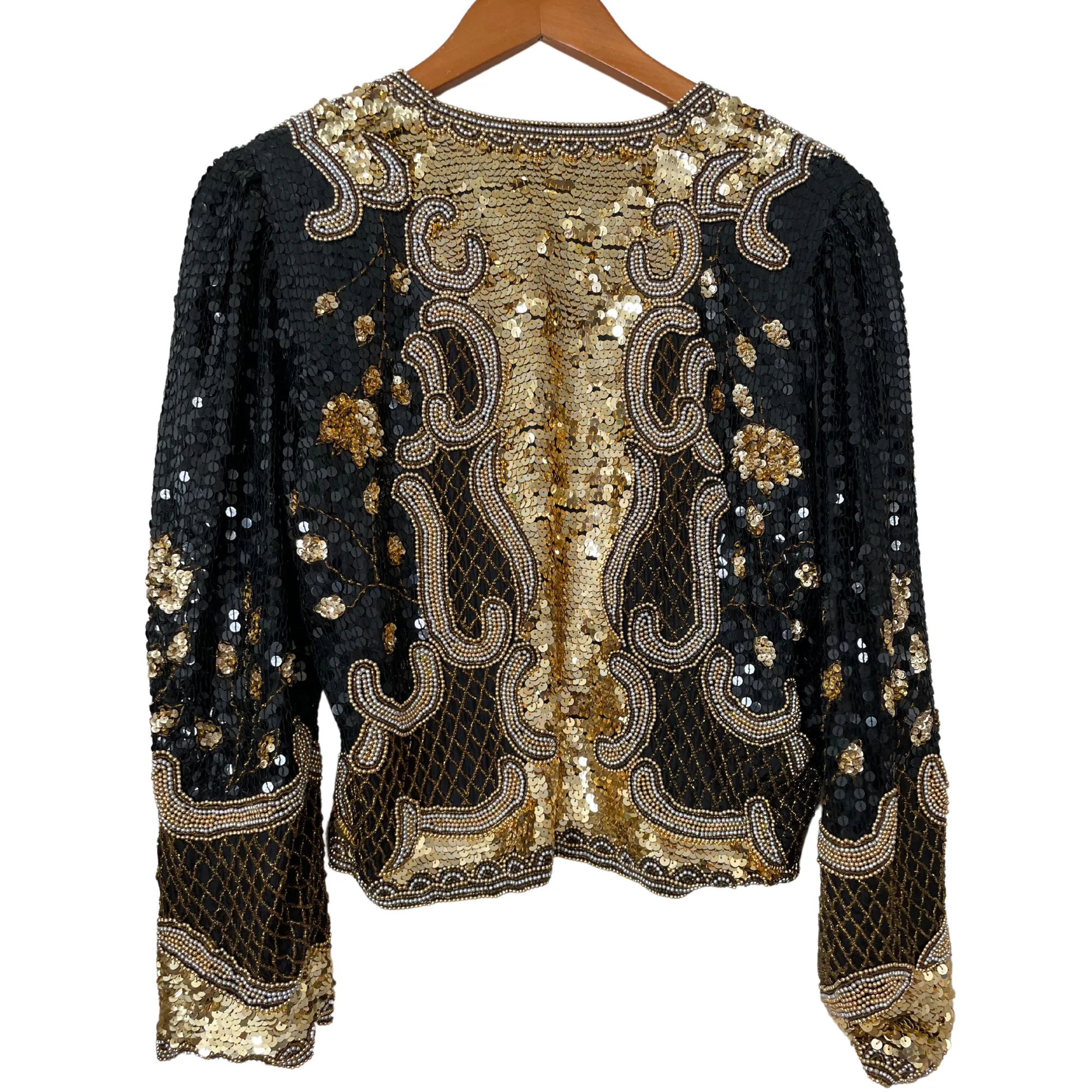 SKC 1980's Silk Sequins Beaded Jacket