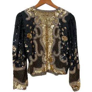 SKC 1980's Silk Sequins Beaded Jacket