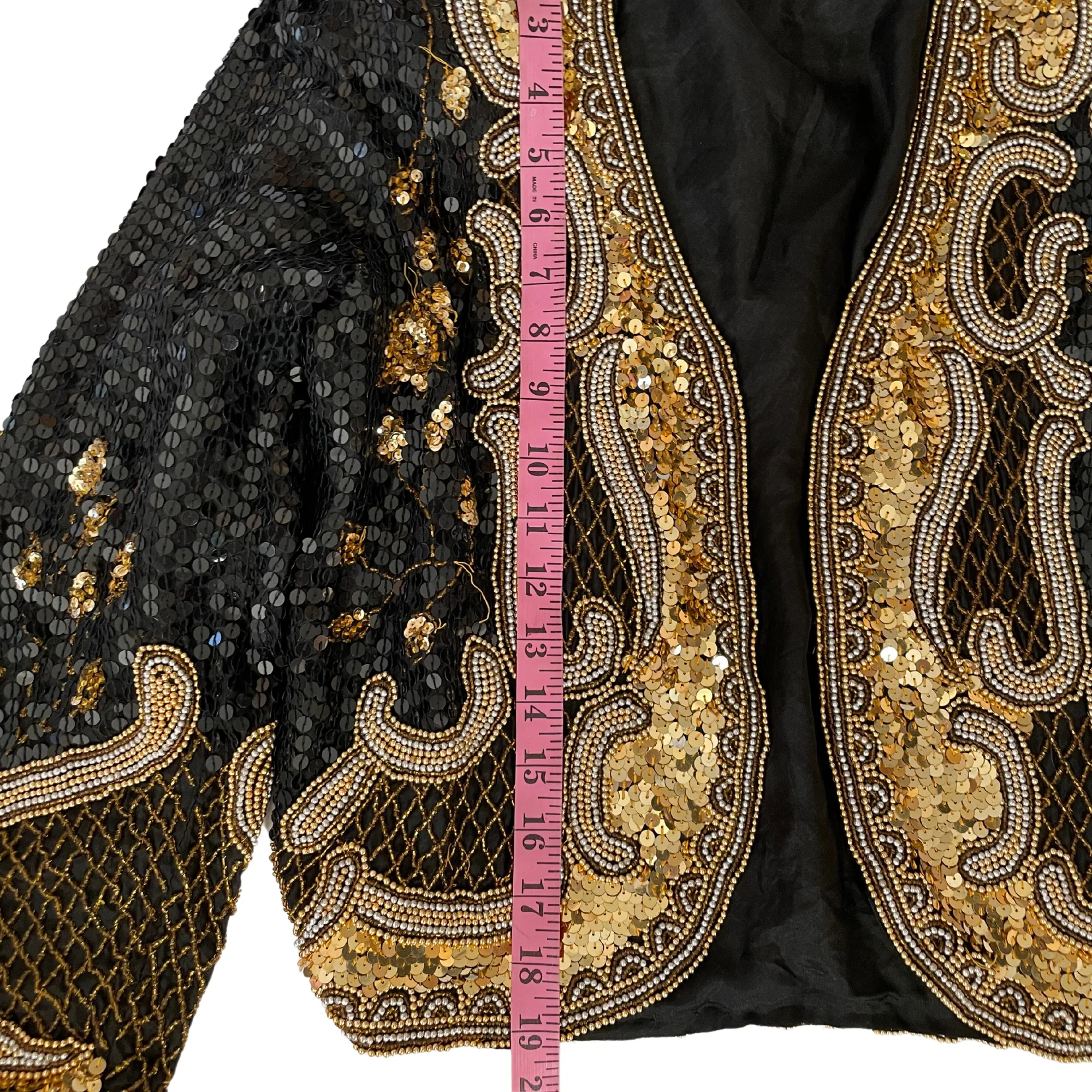 SKC 1980's Silk Sequins Beaded Jacket