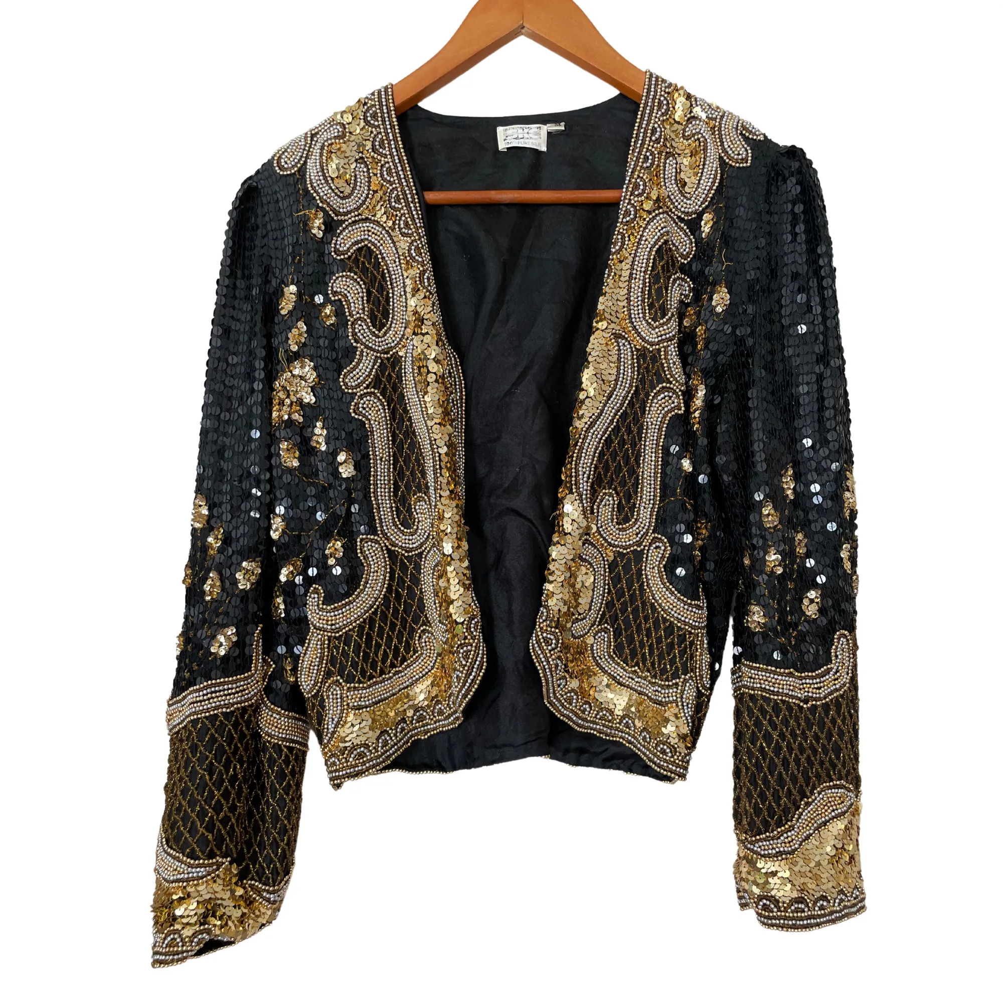 SKC 1980's Silk Sequins Beaded Jacket