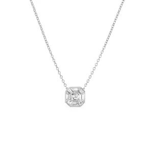 Small Illusion Asscher Diamond Pendant