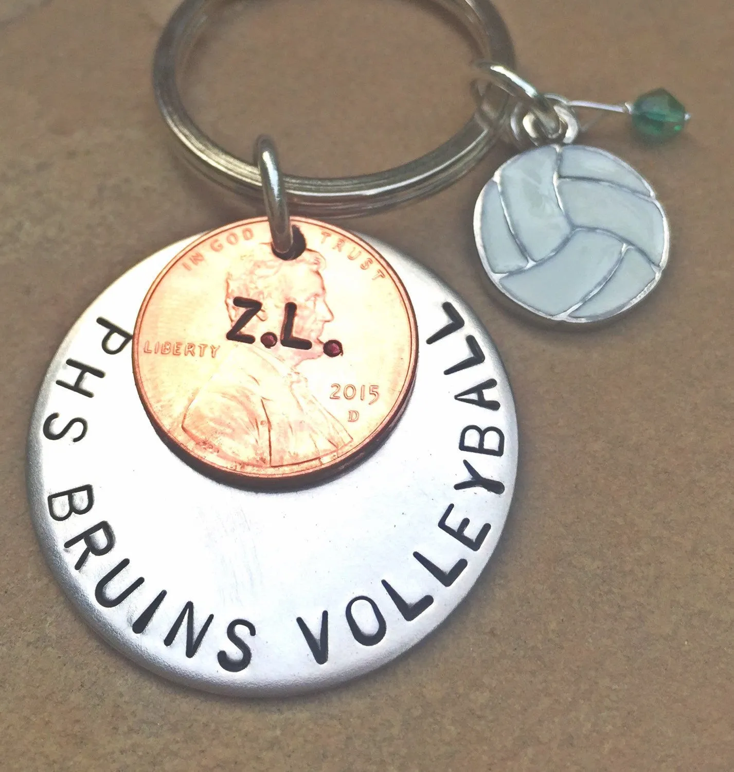 Soccer Keychain, Boyfriend Gift, Personalized Sports Gift, Hand Stamped Keychain,High School Gift, College Gifts, Christmas G
