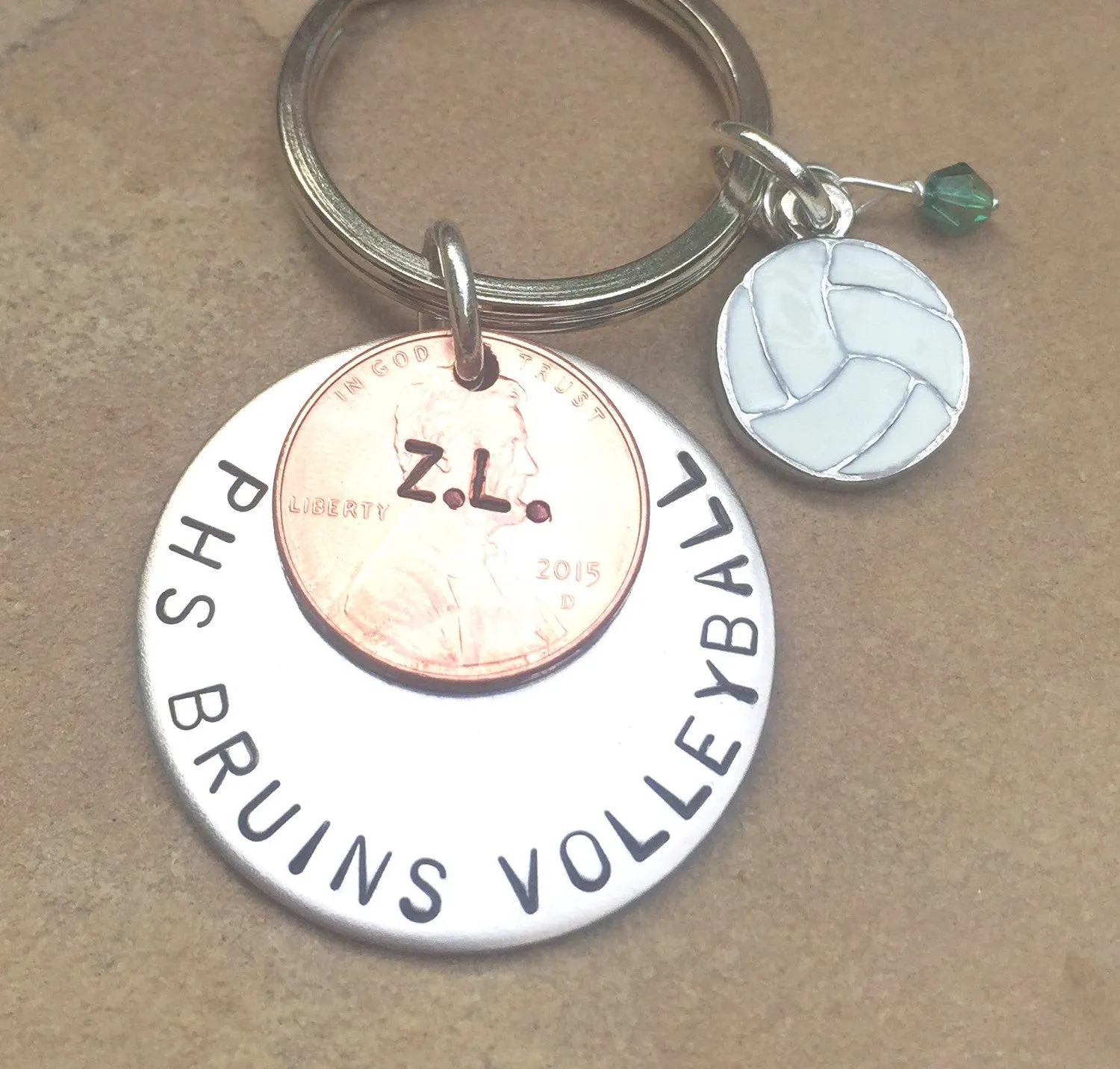 Soccer Keychain, Boyfriend Gift, Personalized Sports Gift, Hand Stamped Keychain,High School Gift, College Gifts, Christmas G