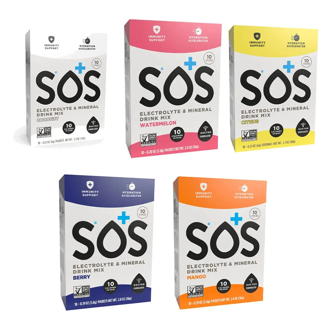SOS Hydration, SOS electrolyte mineral mixed granules (diarrhea and hydration) multiple flavors