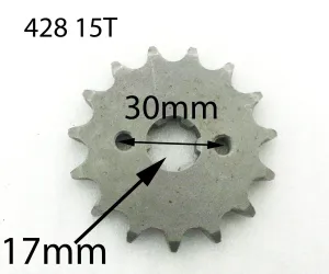 SPF15 FRONT SPROCKET COG 428 15T FOR QUAD BIKE 17MM SPLINE