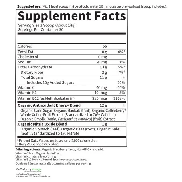 Sport Organic PreWorkout Energy   Focus Blackberry