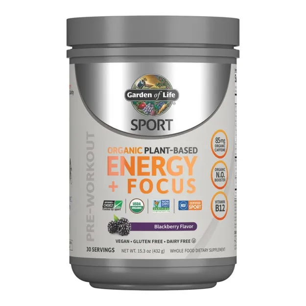 Sport Organic PreWorkout Energy   Focus Blackberry