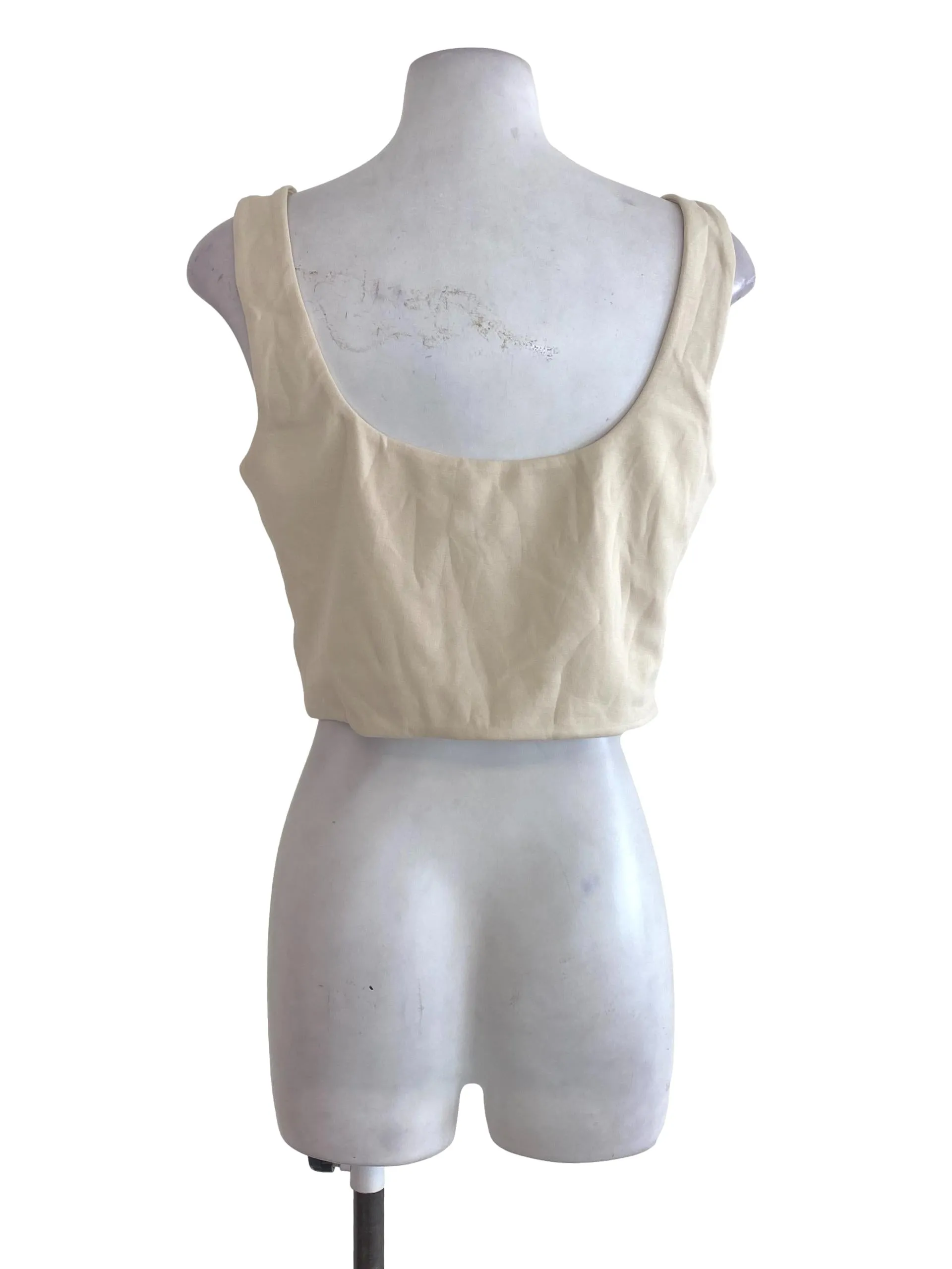 Square Neck Knit Crop Top OSN
