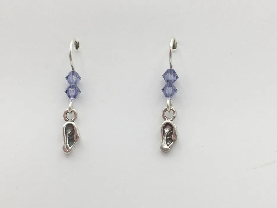 Sterling silver tiny ear dangle earrings-Ears,audiology, audiologist, Doctor,ENT