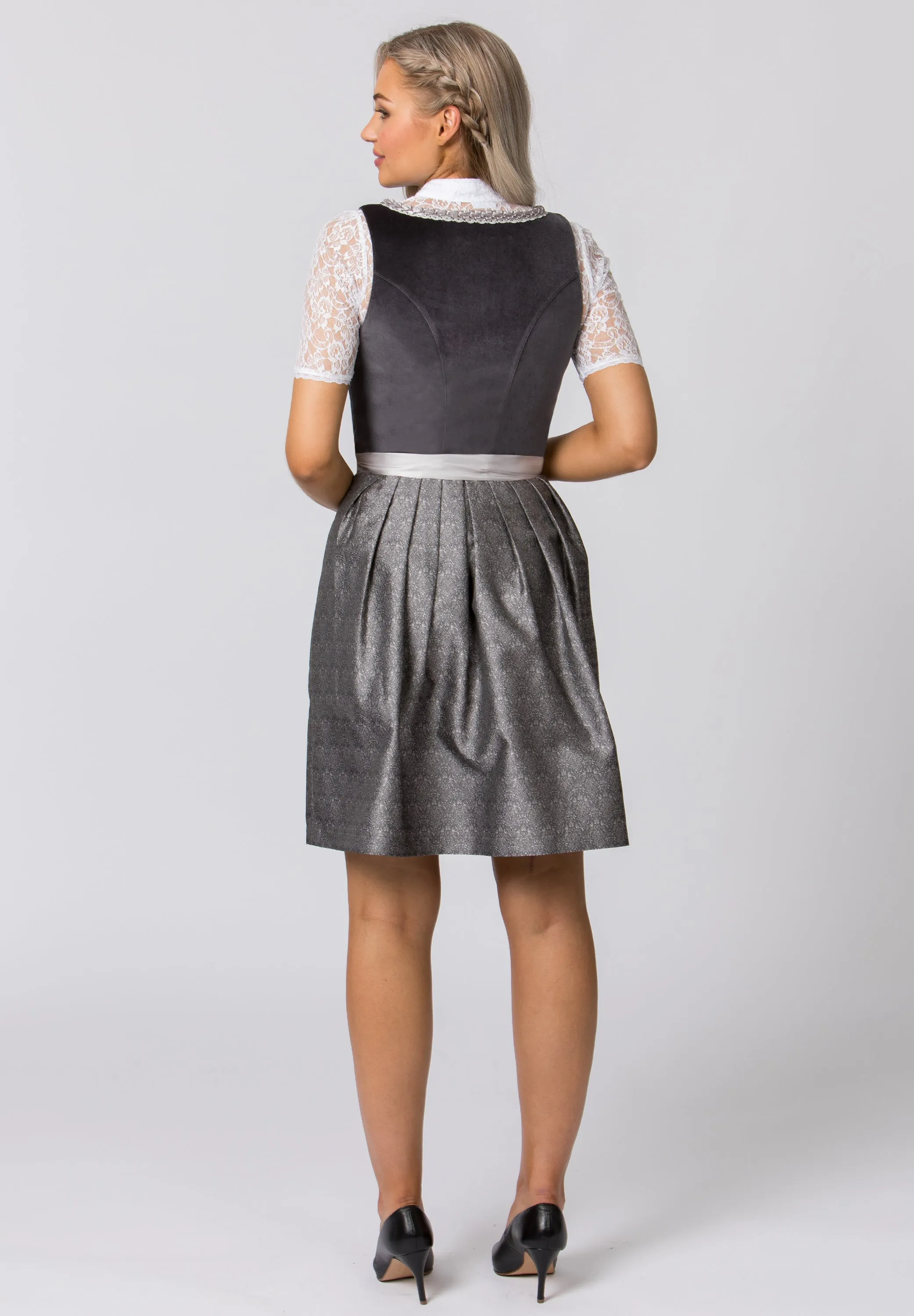 Stockerpoint Mini Dirndl 2pcs. 55cm "Loredana" anthracite (40) closeout