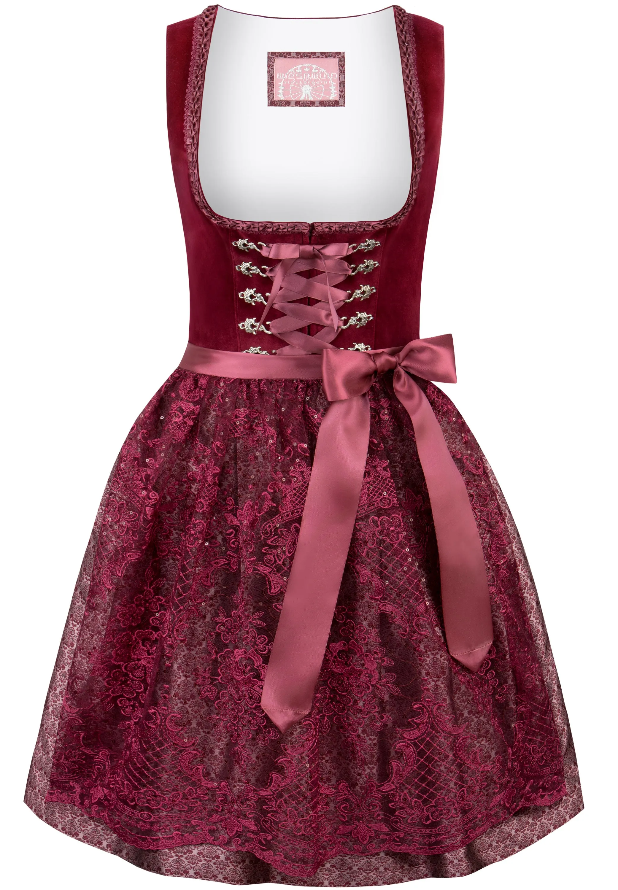 Stockerpoint Mini Dirndl 2pcs. 55cm "Loredana" Red (size 34) closeout