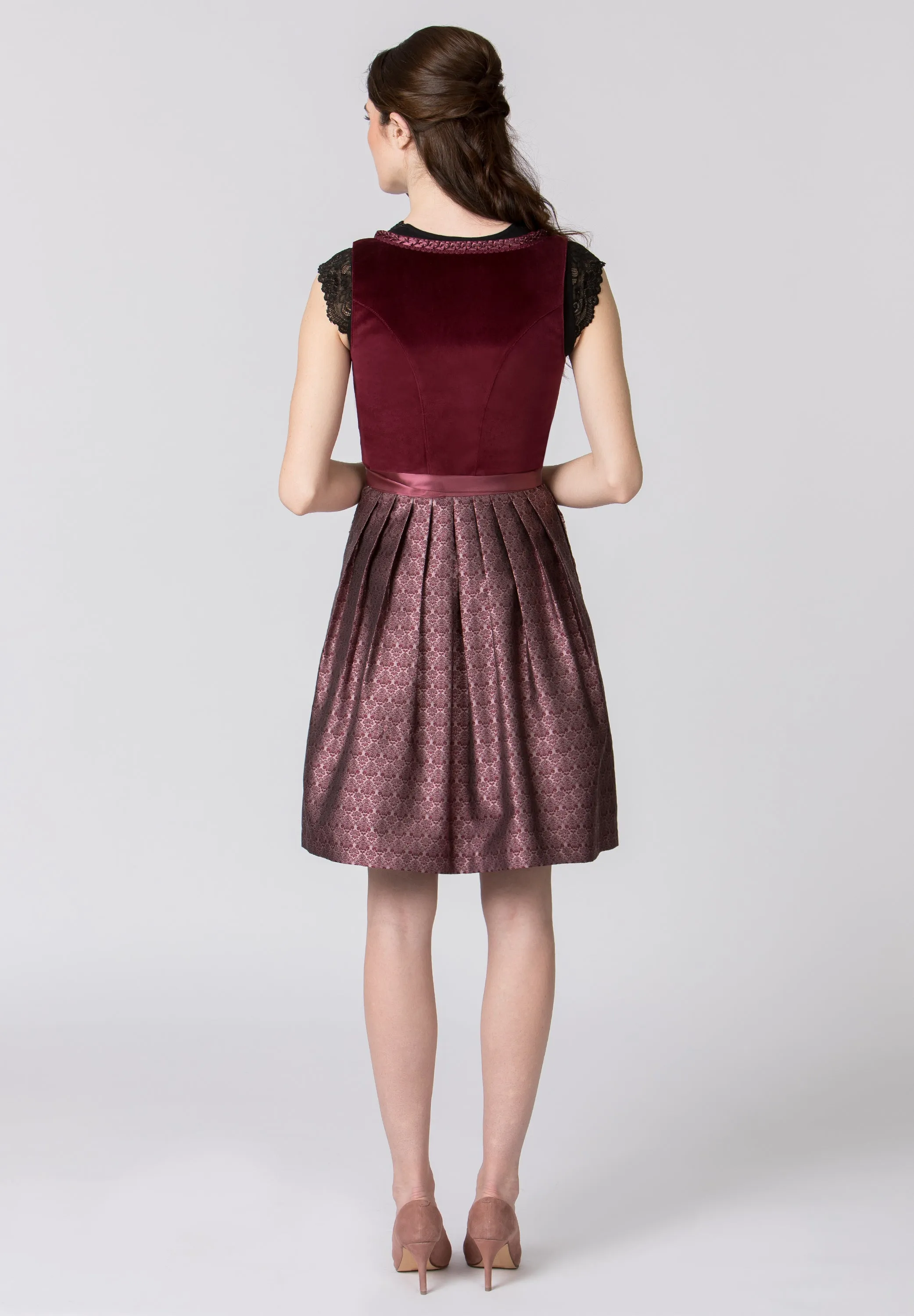Stockerpoint Mini Dirndl 2pcs. 55cm "Loredana" Red (size 34) closeout