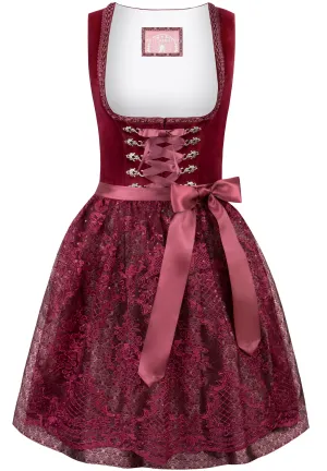 Stockerpoint Mini Dirndl 2pcs. 55cm "Loredana" Red (size 34) closeout