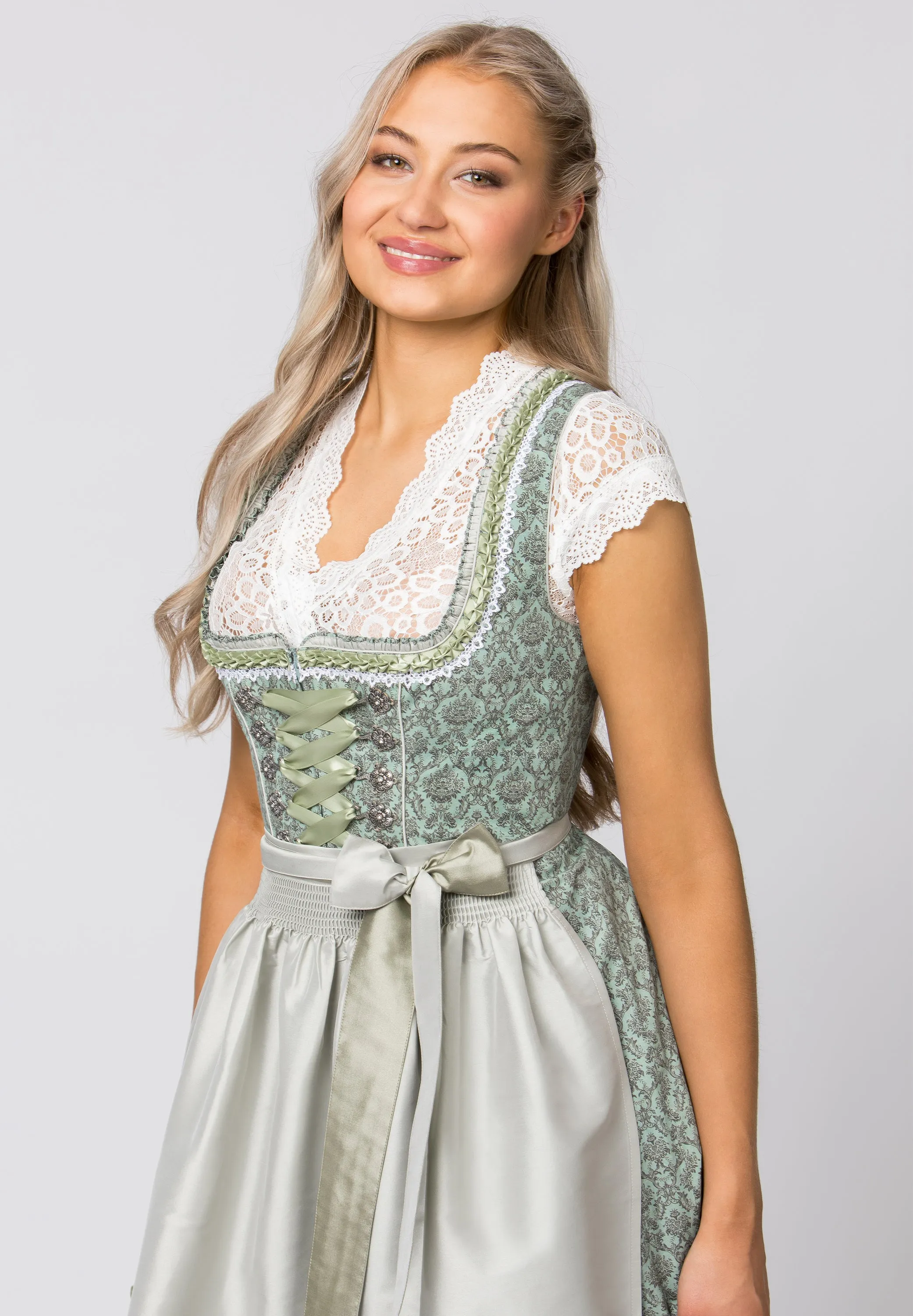 Stockerpoint Mini Dirndl 2pcs. 55cm "Ruby" sage (32) closeout