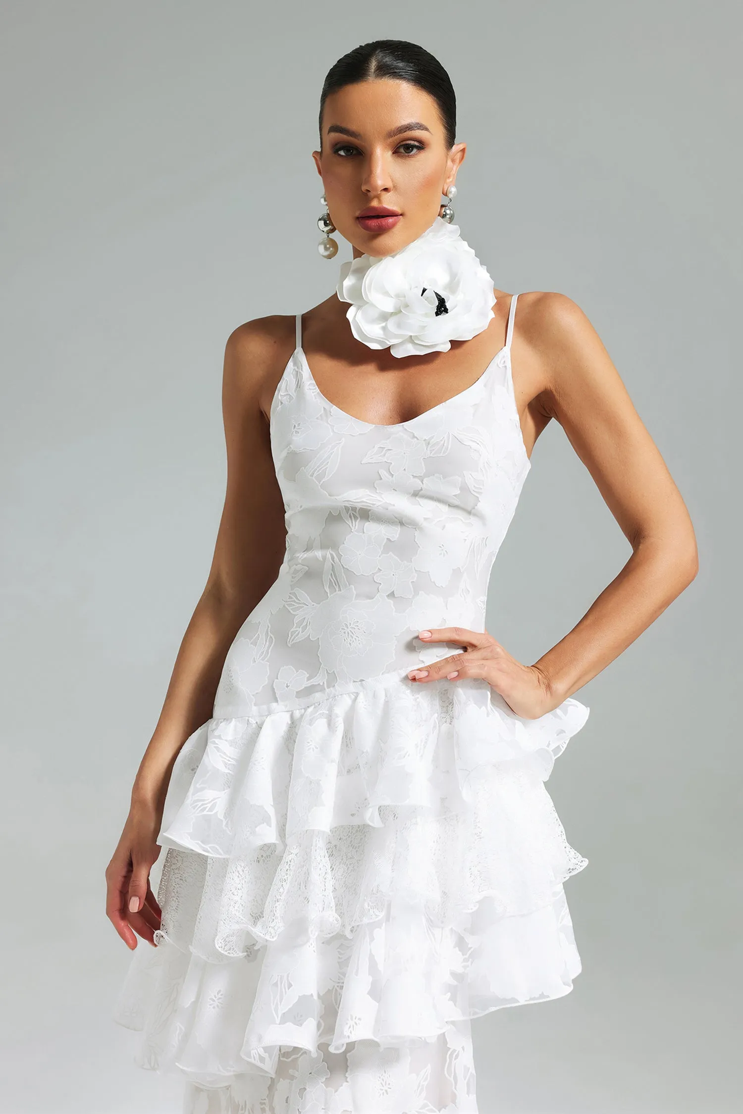 Strappy Tiered Lace Vintage Maxi Dress