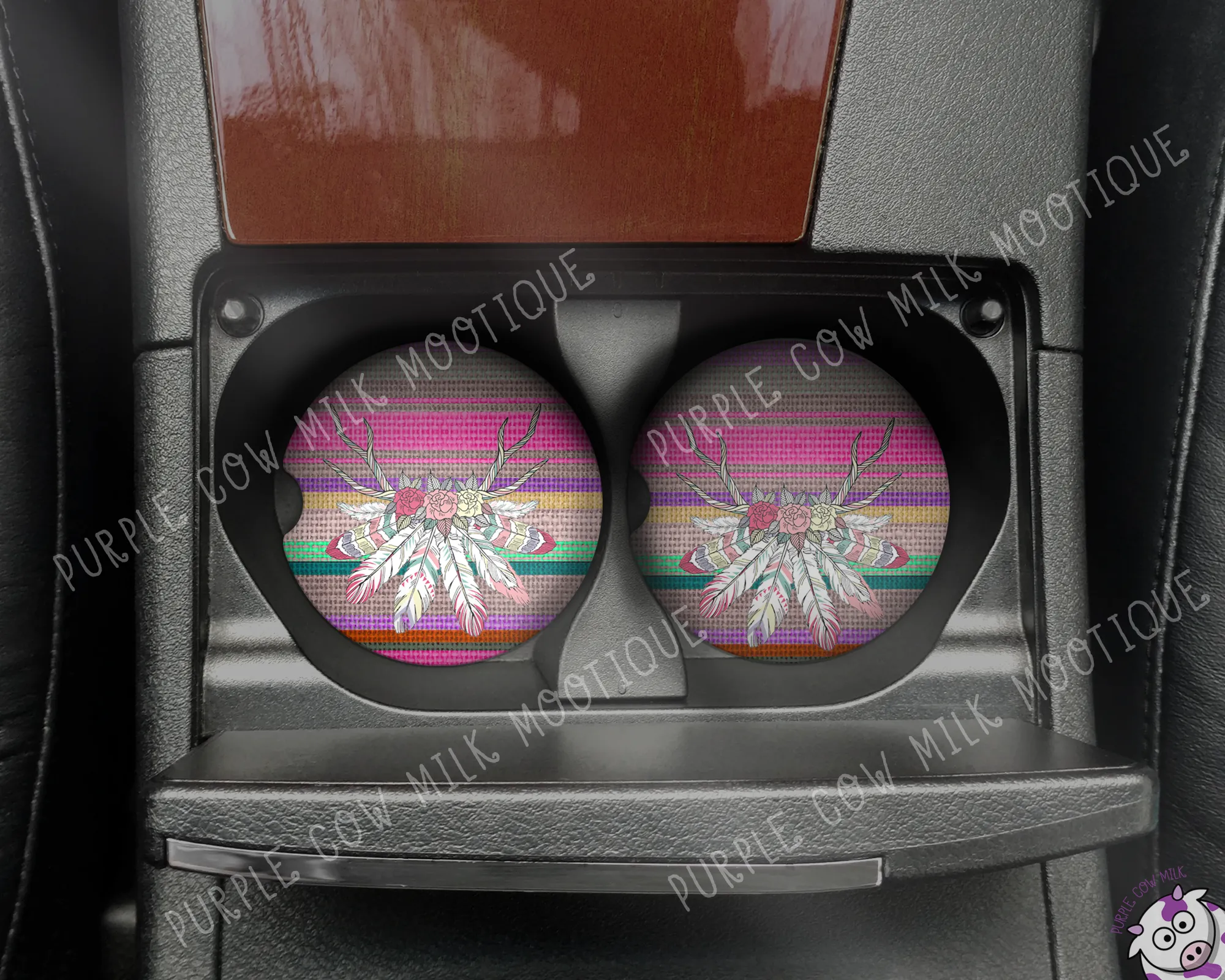 Succelents Neoprene Car Coasters (set of 2)