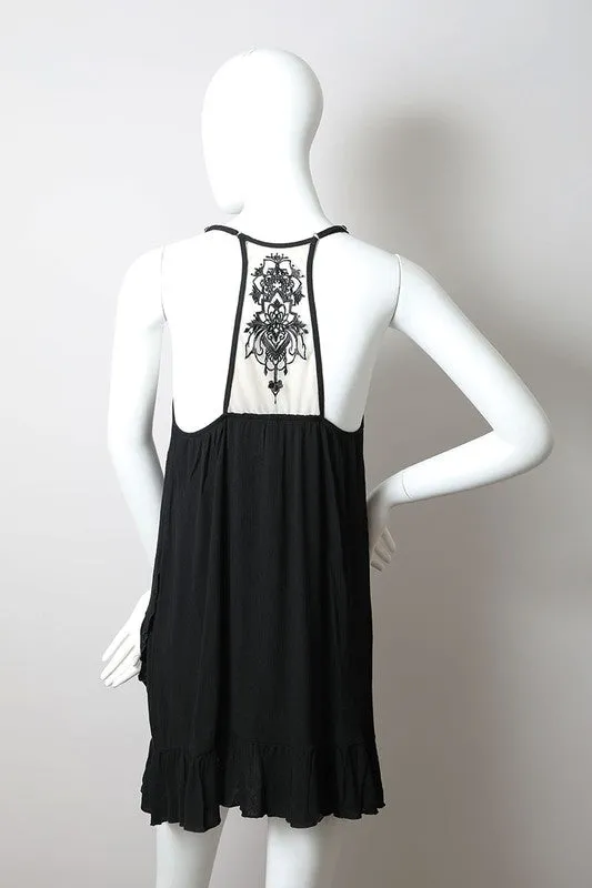 TATTOO MESH SLIP DRESS