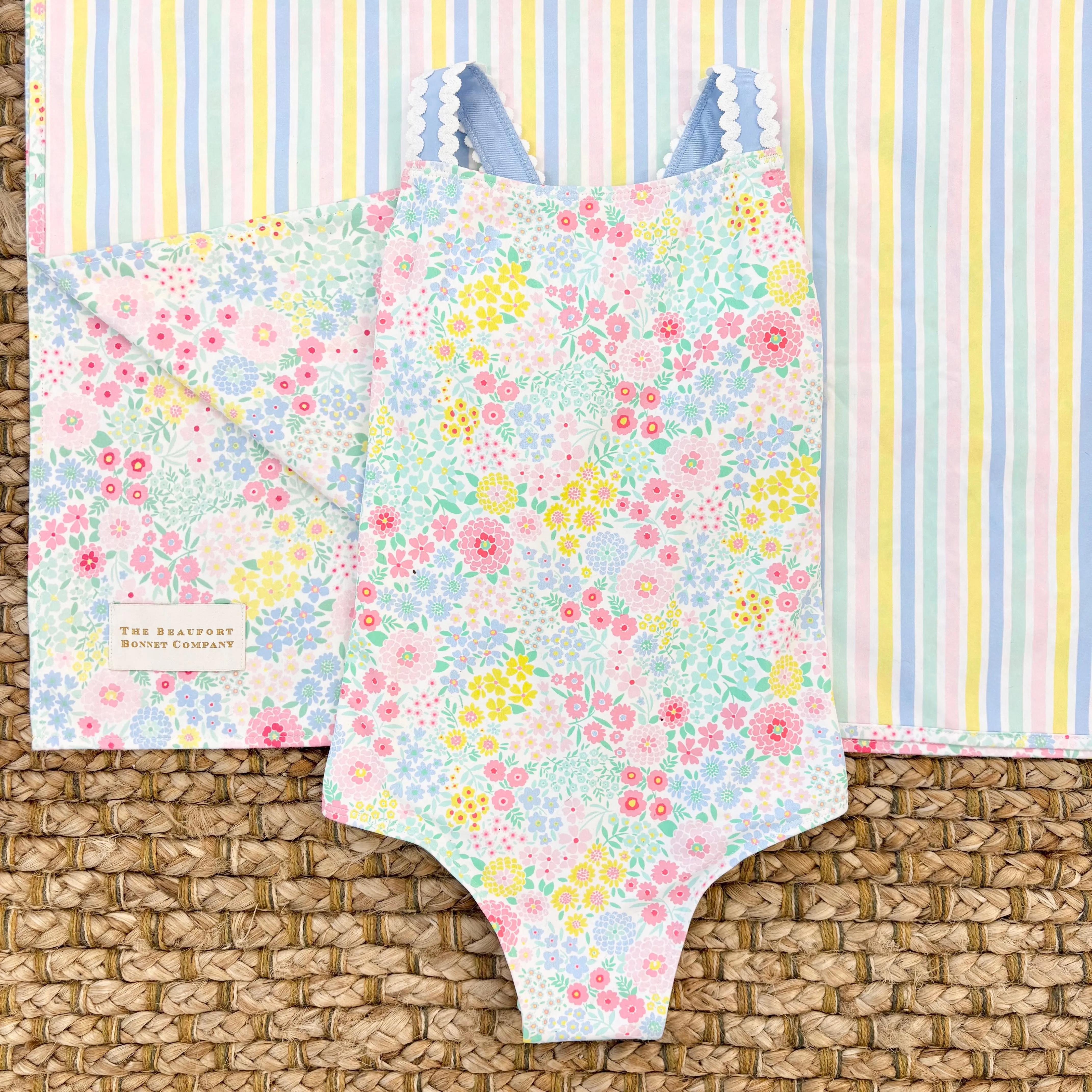 Taylor Bay Bathing Suit - Merry Little Meadow with Beale Street Blue