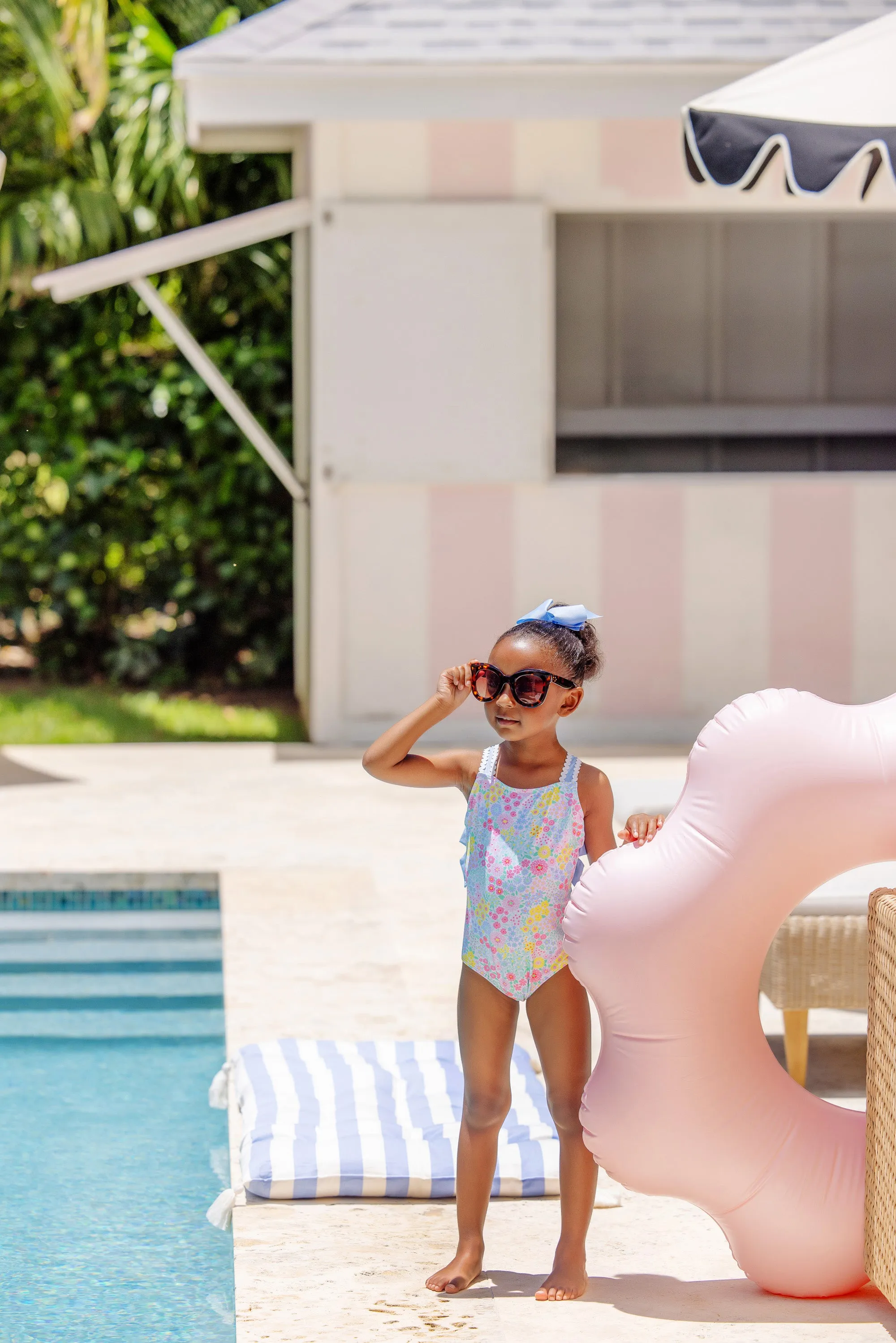 Taylor Bay Bathing Suit - Merry Little Meadow with Beale Street Blue