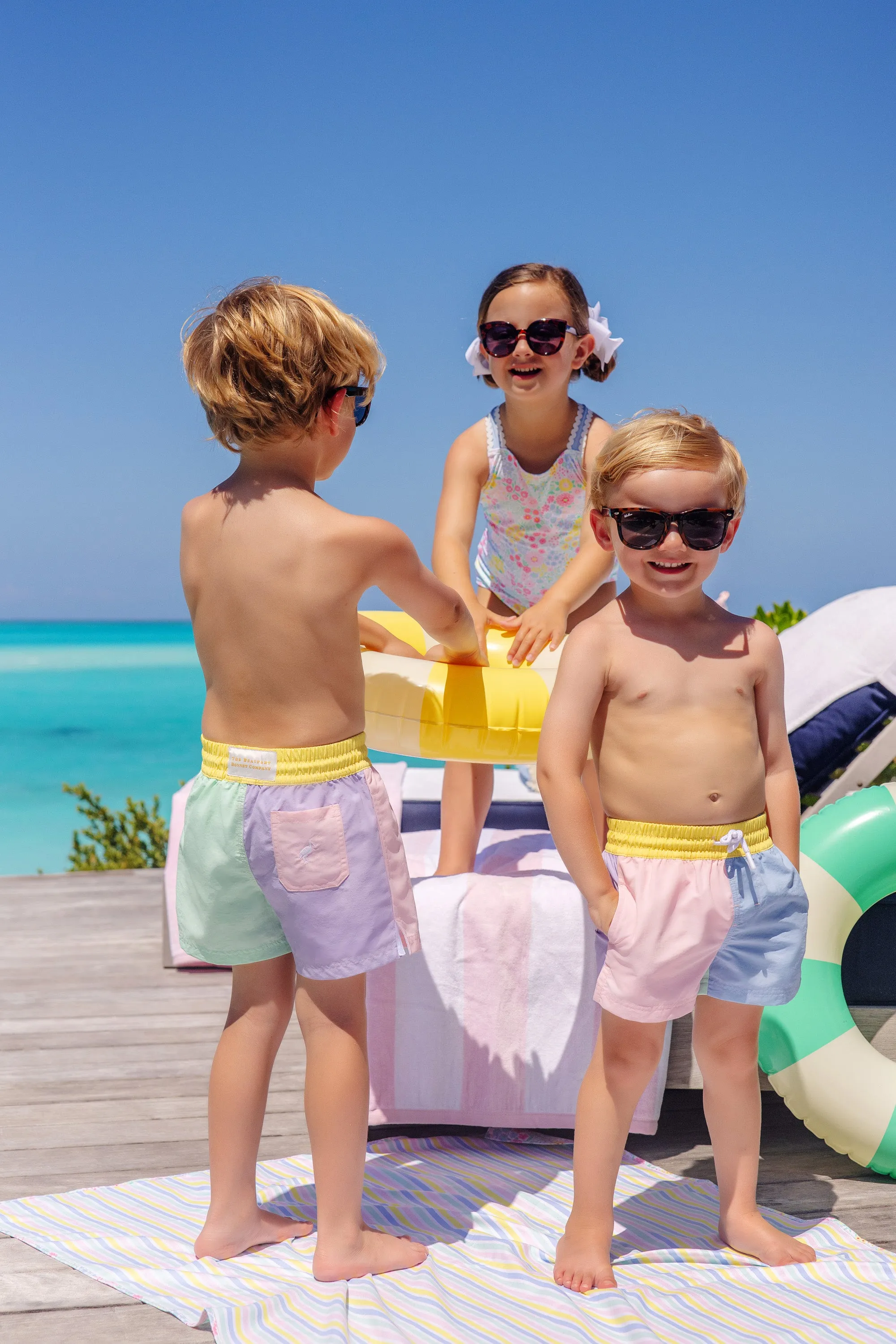 Taylor Bay Bathing Suit - Merry Little Meadow with Beale Street Blue