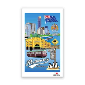 Tea Towel Melbourne Victoria Crest