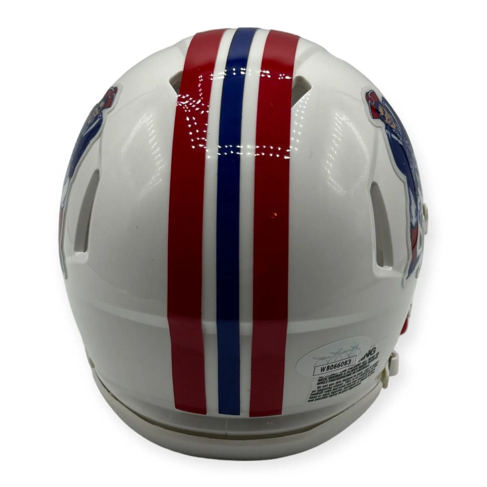 Tedy Bruschi Signed Autographed Patriots Throwback Mini Helmet JSA