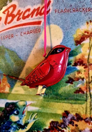 Teeny tiny tin birds.