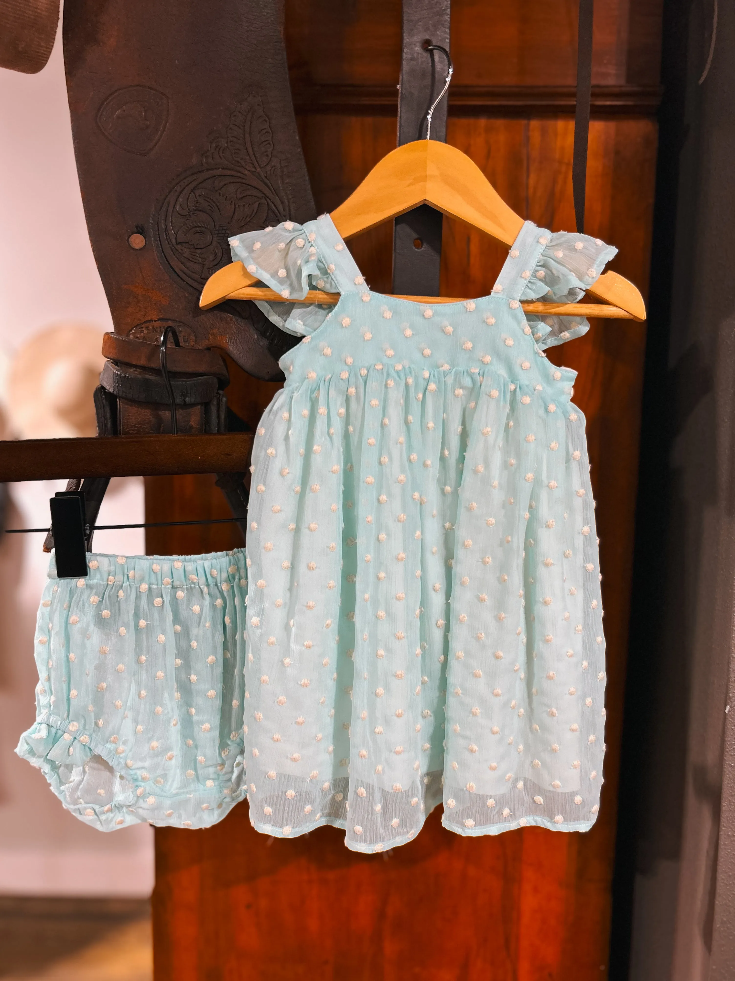The Georgie Dress & Bloomer Set (9-12Mo) Aqua