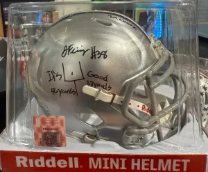 The Ohio State Buckeyes Jayden Fielding Hand Signed Autographed Mini Helmet Five Star COA