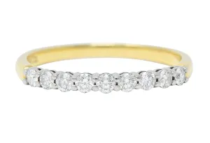 Tiffany & Co. 1990's Diamond Platinum 18 Karat Yellow Gold Vintage Band Ring