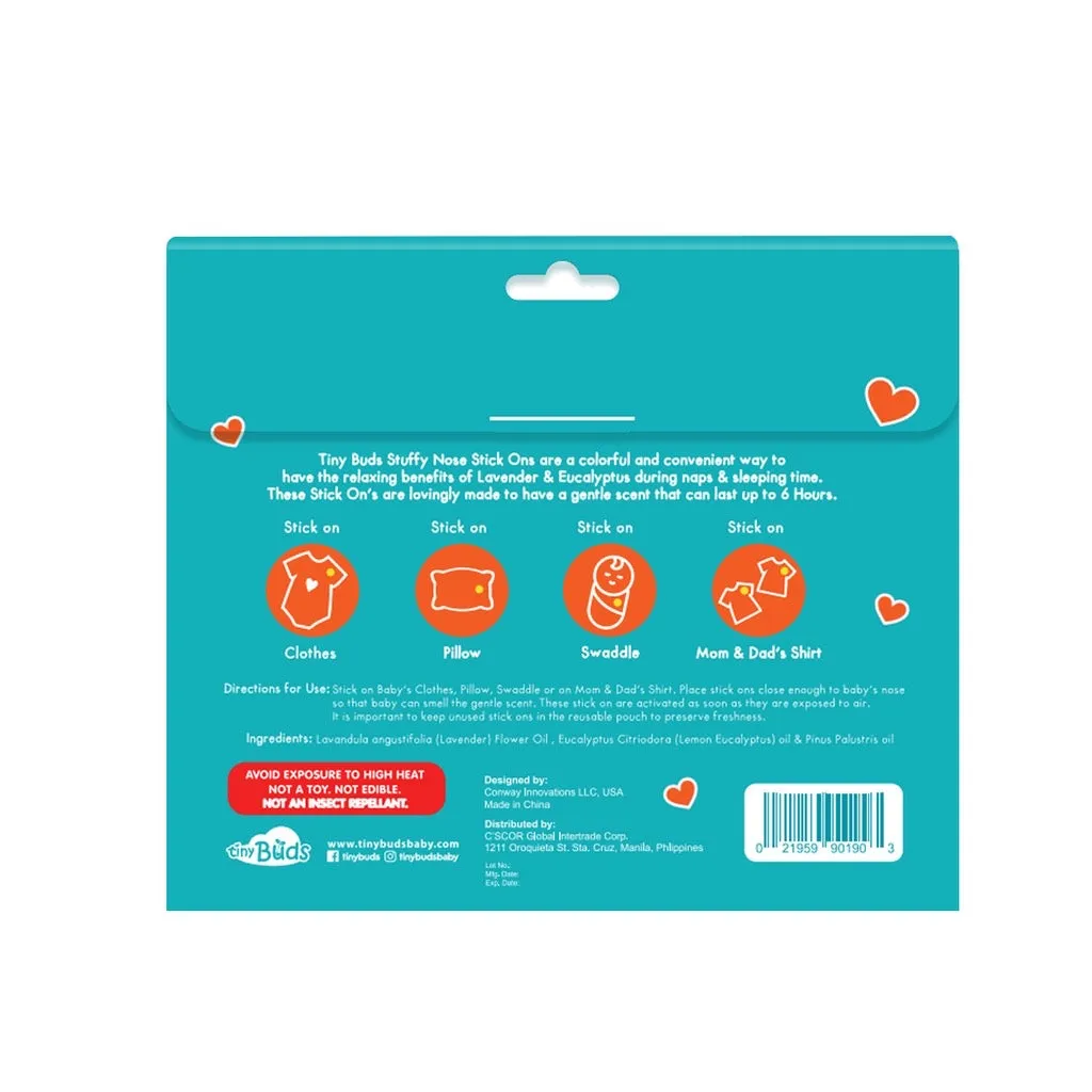 Tiny Buds Stuffy Nose Stick Ons (12 stickers)